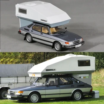 Хвърли под натиска на IXO в мащаб 1:43 Saab, Saab RV 900 1985 5-врати Turbo Lux Toppola Camper Класическа Реколта Модел на Колата са подбрани Играчка За подарък