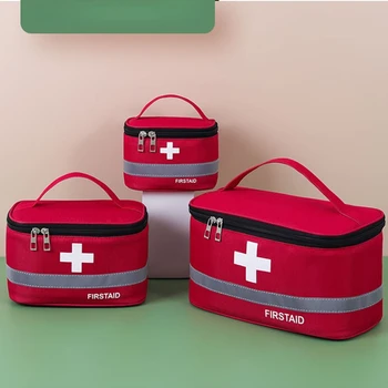 Чанта за съхранение, комплект за първа помощ, Преносим чанта за спасяване на открито, домакински детски органайзер за съхранение на аптечек голям капацитет
