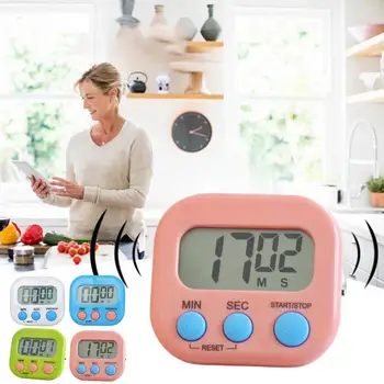 Часовници с Кухненски таймер Кухненски таймер с магнитен всасыванием Преносим Магнитен кухненски таймер с LCD цифров обратното броене за готвене