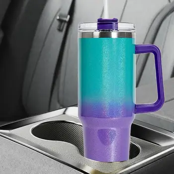 Чаша-чаша, Термокружка за вода, Чаша с вакуумна изолация от неръждаема стомана, със сламен дръжка за напитки, за домашния офис, автомобил