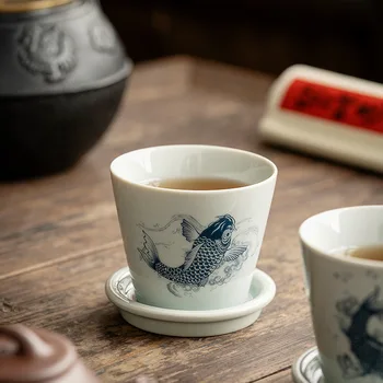 Японската Керамични Накладки, Чаена чаша, Чаена чаша Китайски Чай комплект ръчно изработени в стил Ретро, Аксесоари, Персонална чаша за Еднократна употреба За Шаран, Посуда за Напитки