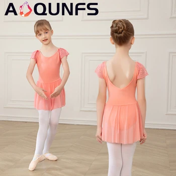 AOQUNFS/ Балетное рокля за момичета, Детски Балетное Трика, Танцови поли, Детски Гимнастически Спортни Трика, Балет дрехи за деца