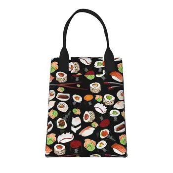 Голяма Модерна чанта за суши с дръжки, множество пазарска чанта от здрав винтажной памучен плат